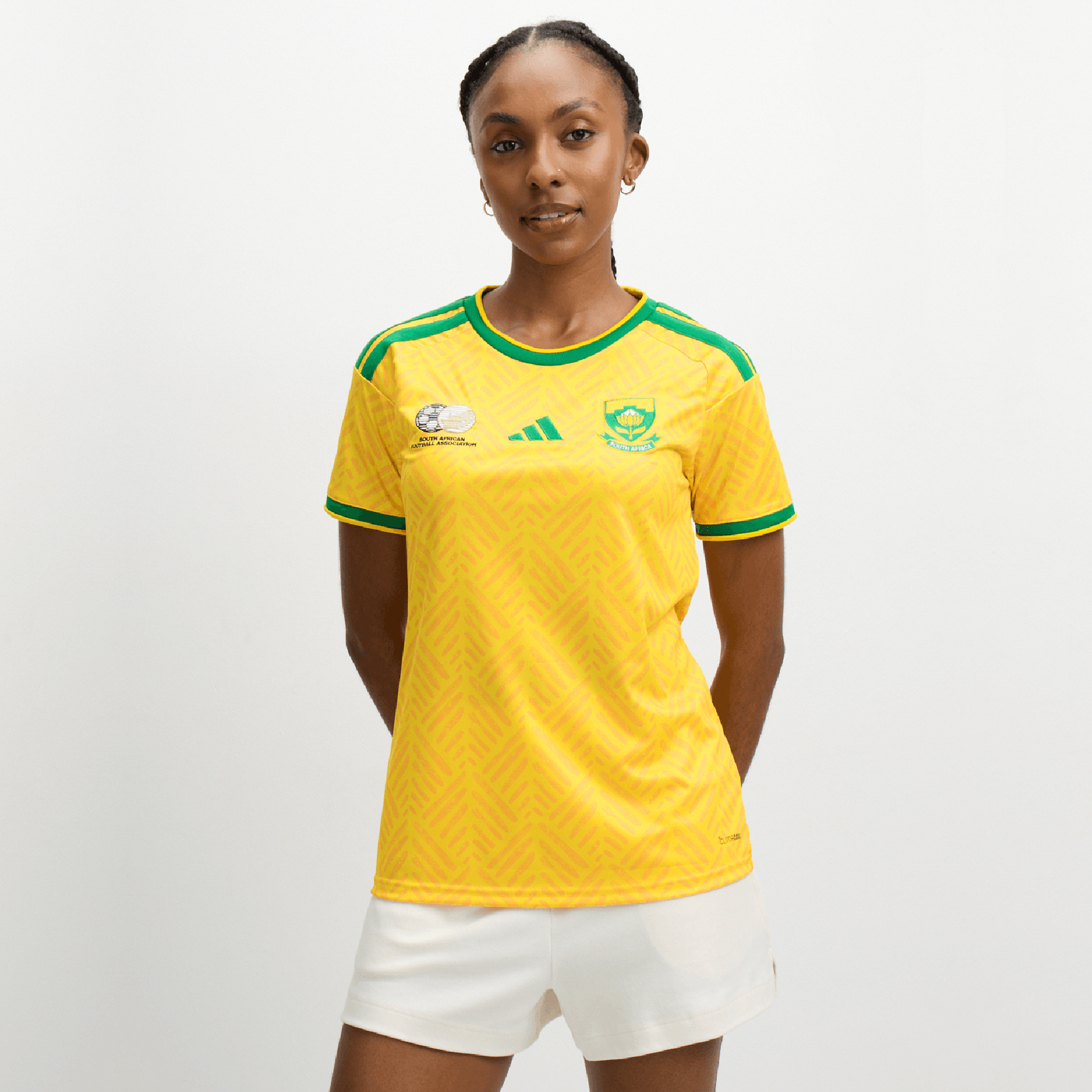 Adidas Womens South Africa Banyana Home World Cup 26 Yellow/Green Stadium Jersey